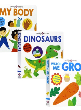 我的小世界3册 英文原版绘本 My Little World My Body 低幼自然科普撕不烂纸板推拉转翻翻书Roger Priddy Books进口书籍