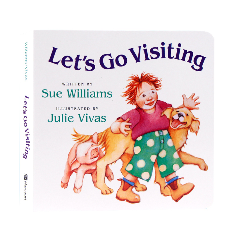 进口英文原版正版 Let's Go Visiting我们去参观吧 I Went Walking同作者Sue Williams农场动物认知儿童启蒙书阅读理解能力训练
