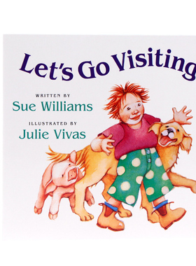 进口英文原版正版 Let's Go Visiting我们去参观吧 I Went Walking同作者Sue Williams农场动物认知儿童启蒙书阅读理解能力训练