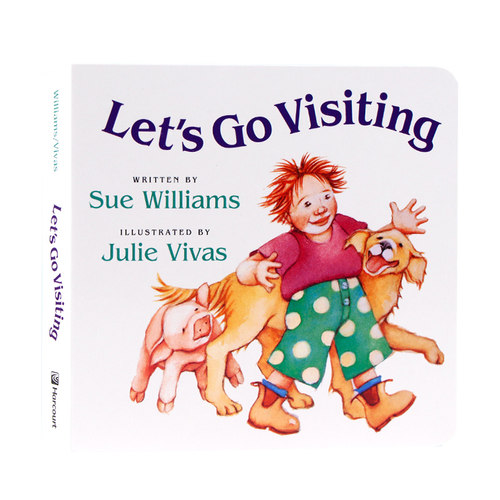 进口英文原版正版 Let's Go Visiting我们去参观吧 I Went Walking同作者Sue Williams农场动物认知儿童启蒙书阅读理解能力训练