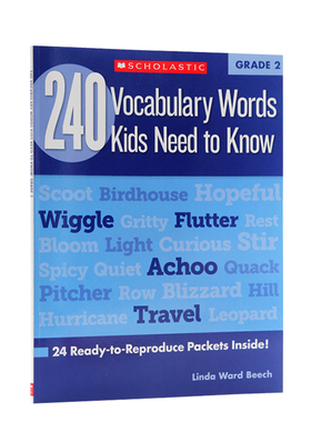 进口英文原版正版 Vocabulary Words Kids Need to Know Grade 2 二年级孩子需要知道的240个单词词汇 Scholastic 学乐练习册