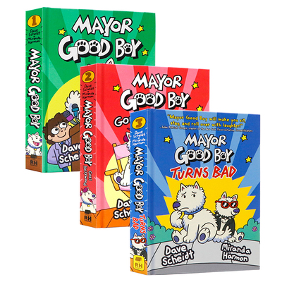 英文原版 Mayor Good Boy 市长好男孩系列3册 Goes Hollywood Turns Bad儿童全彩漫画图画书幽默爆笑趣味故事书小学生英语课外阅读