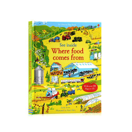 进口英文原版正版 See Inside Where Food Comes From 看里面系列之食物从哪里来 儿童科普认知绘本英语早教纸板翻翻书百科Usborne