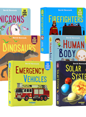 弹出式立体书6册英文原版绘本 Amazing pop-ups/Firefighters/Human Body 儿童英语科普百科精装纸板全彩趣味3D视觉立体翻翻书