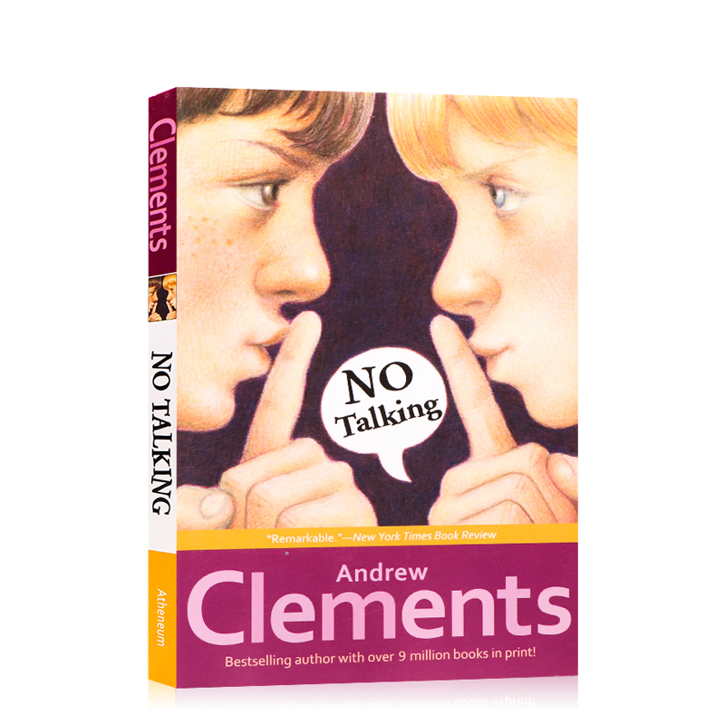 进口英文原版正版 不要说话 No Talking 粉灵豆系列 美国经典校园小说 Andrew Clements安德鲁 克莱门斯 学生课外阅读英语读物童书