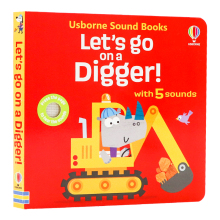 Usborne我们开挖掘机吧 发声书 英文原版绘本 Let's go on a Digger 工程车主题 亲子共读幼儿早教 卡车挖掘机认知纸板书 0-3 岁