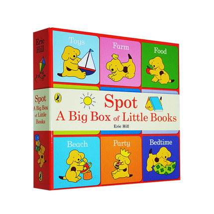 进口英文原版正版 Spot A Big Box of Little Books 小玻在哪里小小手掌书9本小书封底可玩拼图Eric Hill启蒙儿童英语 小波绘本