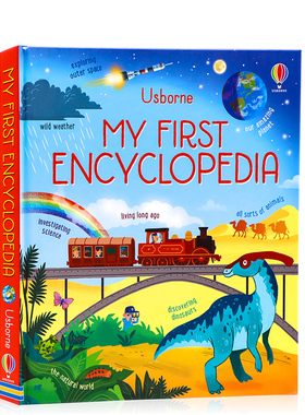 进口英文原版正版 Usborne出品 我的首本百科全书 My first encyclopedia 儿童启蒙科普百科图画书精装全彩插图 亲子早教英语3-9岁