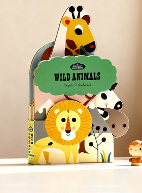 野生动物 Bookscape Board Books Wild Animals 进口英文原版 儿童英语启蒙纸板造型书 亲子互动异形游戏玩具书绘本 Chronicle出品