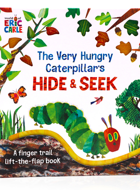 英文原版绘本 The Very Hungry Caterpillar's Hide and Seek 好饿的毛毛虫躲猫猫翻翻书 卡尔爷爷Eric Carle 儿童启蒙认知纸板书