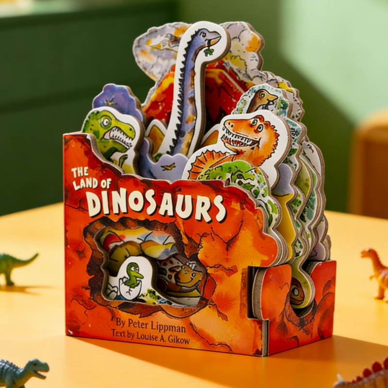 进口英文原版正版 Mini House The Land of Dinosaurs 迷你屋系列 恐龙世界 造型书 纸板玩具书