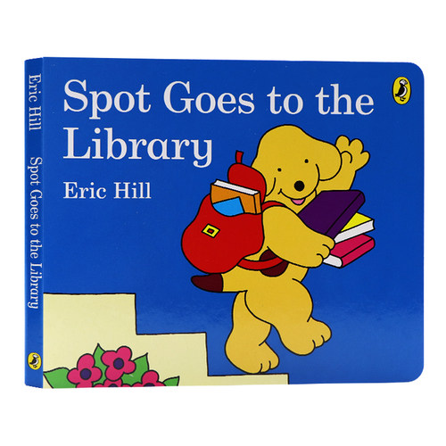 小玻去图书馆 英文原版 Spot  Goes to the  Library儿童益智启蒙认知早教 小波在哪里系列纸板书 低幼英文原版亲子读物 Eric Hill