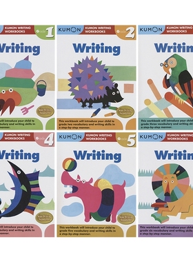 Kumon小学英语写作练习册1-6年级英文原版 Kumon Writing Workbooks Grade 1-6 公文式教育 小学练习册教辅培养孩子写作逻辑与表达