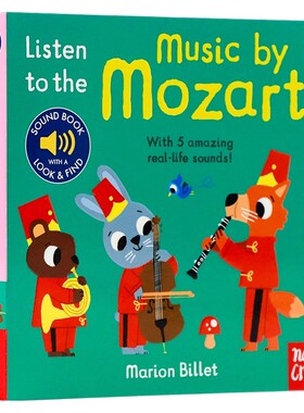 我的小小音乐厅系列 聆听莫扎特 英文原版绘本 Listen to the Mozart 触摸发声书 儿童乐感启蒙早教认知纸板书 亲子 Nosy Crow