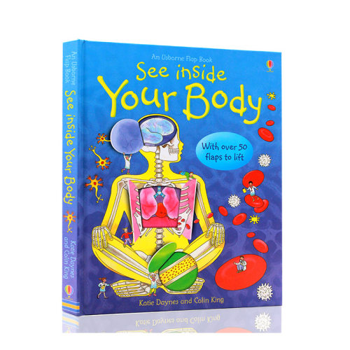 英文原版绘本 看里面人体 Usborne 看里面系列 See Inside Your Body  大开纸板翻翻书 厄斯本探索 生理科普读本