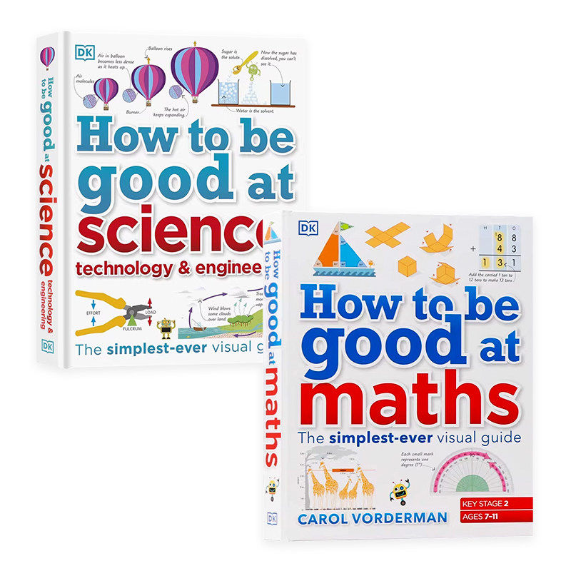 DK百科如何学好数学/科学2册英文原版 How to be Good at English/ Maths 图解英语儿童STEM创新思维培养读物精装课外辅导进口读物