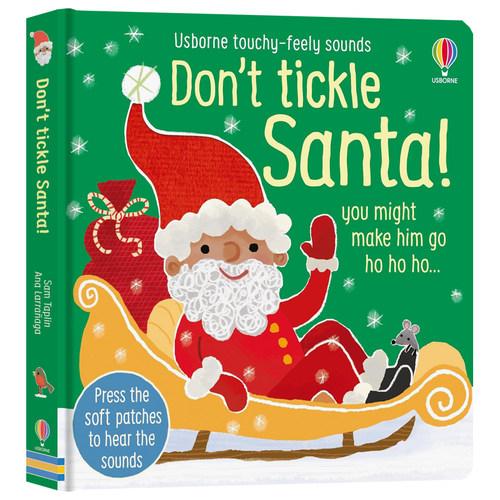 Usborne出品触摸发声书 不要挠圣诞老人 英文原版绘本 Don't Tickle Santa 低幼儿童英语启蒙认知触摸发声亲子游戏玩具纸板洞洞书