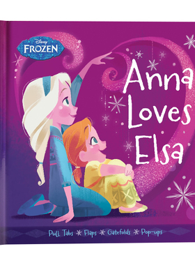 迪士尼 冰雪奇缘安娜爱艾莎 立体机关操作书 英文原版绘本 Frozen Anna Loves Elsa 纸板书 亲子阅读 Disney Press 童话故事
