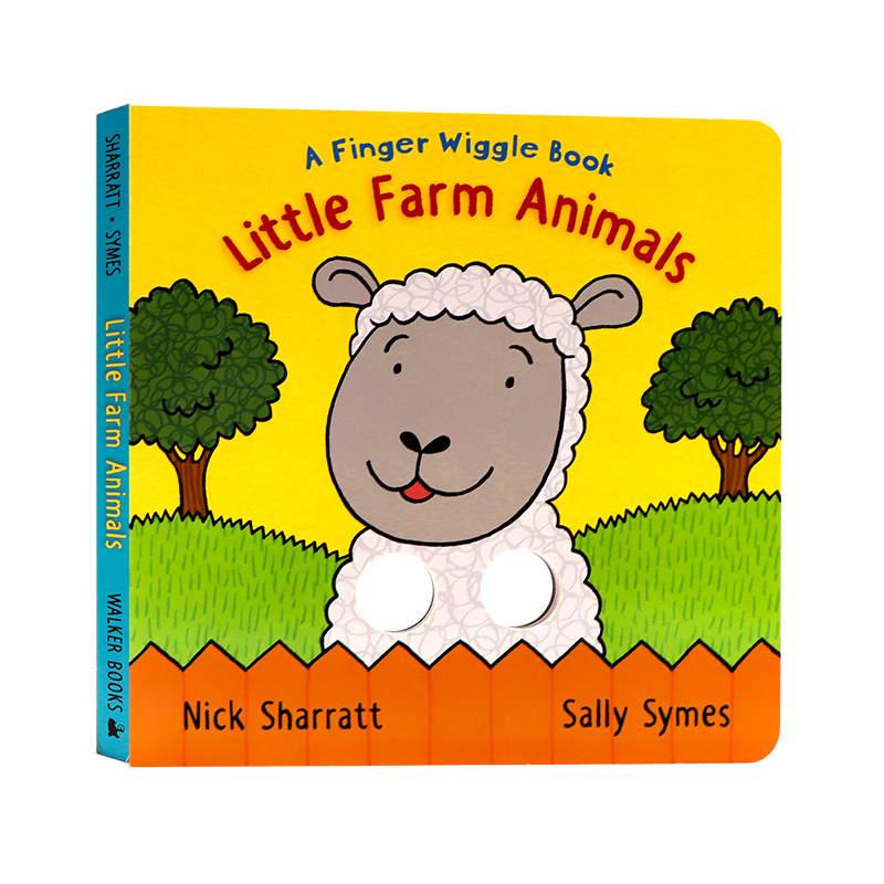 英文原版绘本Little Farm Animals:A Finger Wiggle Book 农场动物宝宝洞洞游戏书名家Nick Sharratt幼儿启蒙认知撕不烂纸板玩具书