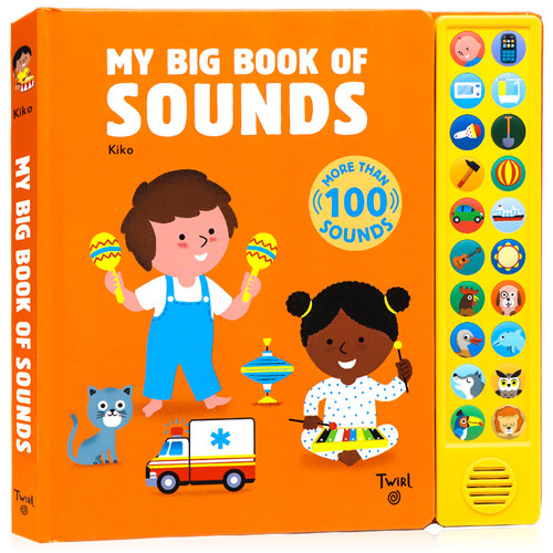 进口英文原版正版 儿童单词发声书My Big Book of Sounds大开本纸板发音书 幼儿英语启蒙认知图画书100多种声音和单词词汇边听边学