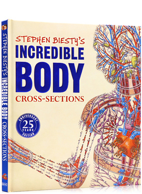 英文原版DK 不可思议的大剖面人体的秘密 25周年版 Stephen Biesty's Incredible Body Cross sections9-12岁儿童身体科普百科读物
