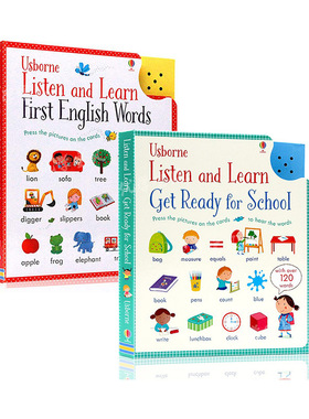 进口英文原版正版Usborne点读书英语单词发声书Listen and Learn English Words/Get Ready for School儿童低幼启蒙认知书幼儿早教