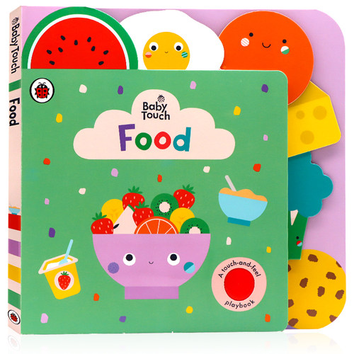 英文原版绘本 Ladybird Baby Touch Food 小瓢虫食物触摸书错层书 大开本纸板触摸书 0-1-2-3岁宝宝感官训练多元认知开拓思维