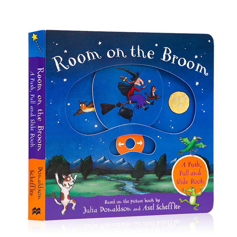 万圣节绘本 扫帚上的女巫 Room on the Broom 英文原版纸板机关操作书低幼启蒙亲子故事书Julia Donaldson朱莉娅唐纳森 咕噜牛作者