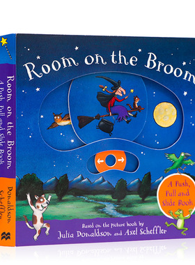 万圣节绘本 扫帚上的女巫 Room on the Broom 英文原版纸板机关操作书低幼启蒙亲子故事书Julia Donaldson朱莉娅唐纳森 咕噜牛作者