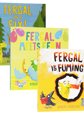 小恐龙费格尔 三部曲套装 英文原版 FERGAL in a FIX/MEETS FERN/IS FUMING 情绪管理二胎教育 儿童启蒙图画故事绘本