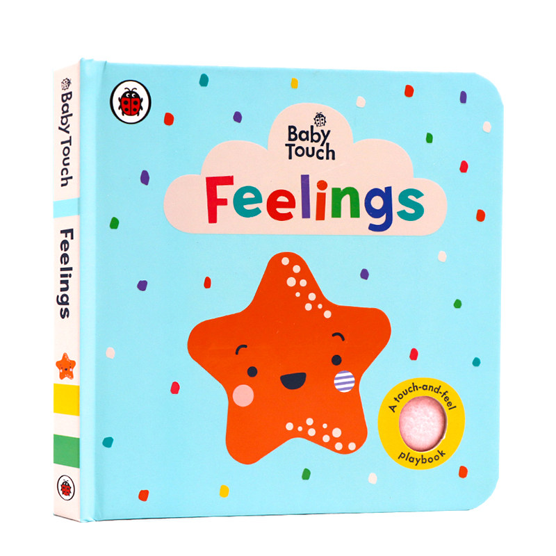 进口英文原版绘本Baby Touch: Feelings 宝宝情绪管理启蒙认知触摸书 小瓢虫大开本纸板触摸书玩具书撕不烂0-1-2-3岁宝宝感官训练