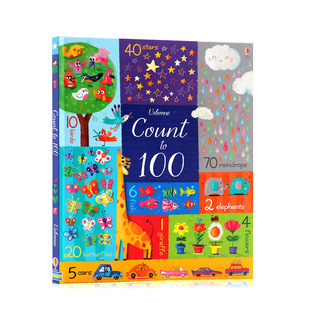 进口英语原版 数到一百 正版 Usborne 100 Count 尤斯伯恩图书 亲子互动书 数学启蒙早教书英语绘本 数字认知