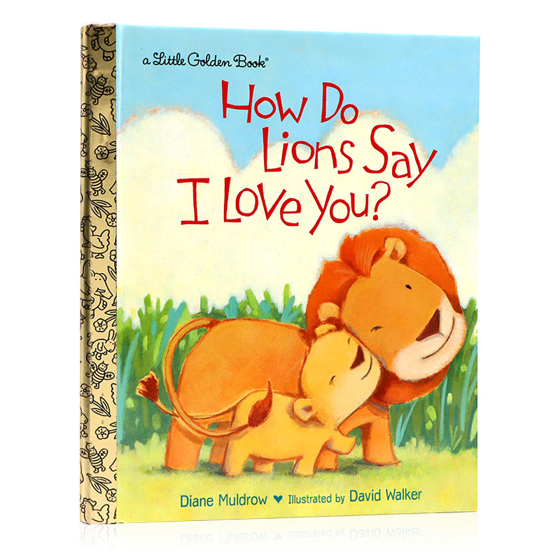 狮子怎么说我爱你 英文原版绘本 how do lions say i love you 小金书