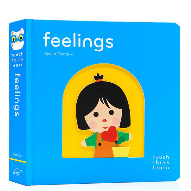 小手摸摸全知道 Touch Think Learn Feelings 感觉触摸书英文原版绘本 儿童英语启蒙绘本认知 纸板玩具书  艺术大师Xavier Deneux