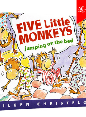 fivelittlemonkeys 五只小猴子在床上蹦蹦跳平装 英文原版绘本 Five Little Monkeys Jumping on the Bed 廖彩杏书单英文绘本