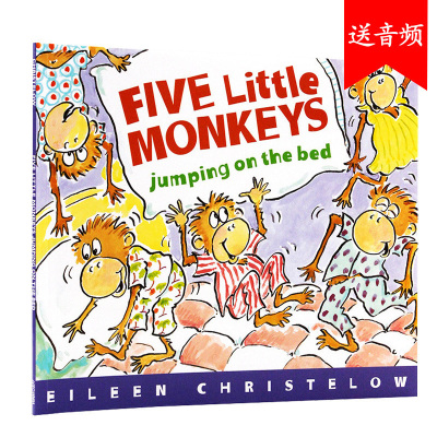 fivelittlemonkeys 五只小猴子在床上蹦蹦跳平装 英文原版绘本 Five Little Monkeys Jumping on the Bed 廖彩杏书单英文绘本