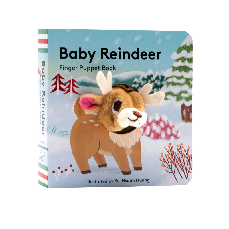 进口英文原版正版 鹿宝宝小小手指偶 Baby Reindeer Finger Puppet Book 小手掌书纸板书 宝宝玩具书 0-3岁 圣诞节绘本