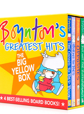 英文原版绘本 桑德拉博因顿纸板书4册 盒装 The Going to Bed Book Opposites Santra Boynton 低幼儿童启蒙图画绘本书