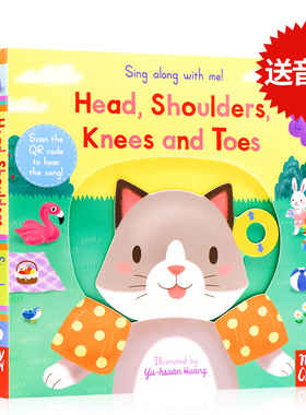 进口英文原版正版 头肩膀膝盖脚趾 Head Shoulders Knees and Toes Sing Along with Me欧美童谣机关操作书 趣味早教