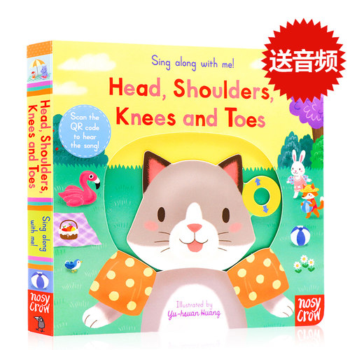 进口英文原版正版 头肩膀膝盖脚趾 Head Shoulders Knees and Toes Sing Along with Me欧美童谣机关操作书 趣味早教