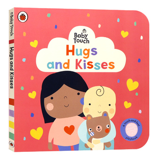 英文原版 hugs 3岁感官训练小瓢虫出版 宝宝情绪管理启蒙认知大开纸板触摸翻翻玩具书0 绘本 拥抱与亲亲 Kisses and Touch Baby