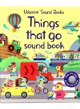 usborne出品 交通工具触摸发声书 Things That Go Sound Book  英文原版绘本 按键发声书纸板书 低幼英语启蒙认知图画故事书