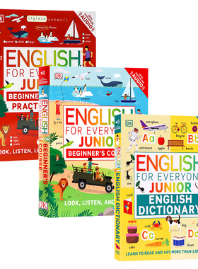 DK新视觉人人学英语 少儿初级英语3册 英文原版 English for Everyone Junior 插图图书 低幼儿童英语早教启蒙 亲子教育 教辅系列