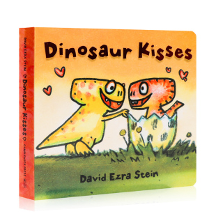 恐龙 3岁儿童启蒙认知 正版 Kisses 进口英文原版 Press 吻 Dinosaur 英语启蒙读物 纸板书 出版 Candlewick