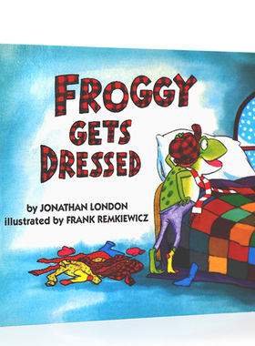 进口英文原版 Froggy let's Gets Dressed 青蛙弗洛格穿衣服 幼儿童英语启蒙故事纸板书行为认知好习惯养成亲子阅读绘本吴敏兰书单
