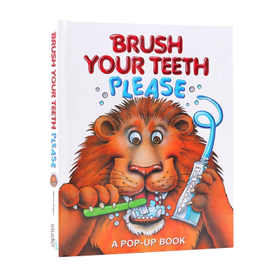 请刷牙立体书 Brush Your Teeth, Please 英文原版绘本 大家来刷牙 儿童生活好习惯养成绘本 操作活动书 宝宝启蒙口腔健康教育