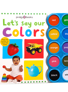 英文原版绘本 Let's Say Our Colors 宝宝的颜色单词启蒙发声纸板书 儿童颜色启蒙认知单词学习图画书1-4岁Simple First Words