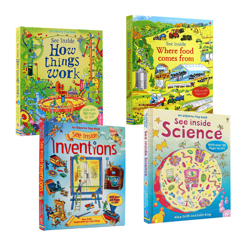 Usborne 英文原版 看里面系列 万物运转的秘密/发明/科学/食物从哪里来 揭秘百科纸板翻翻书 儿童科普认知绘本英语早教怎么样,好用不?
