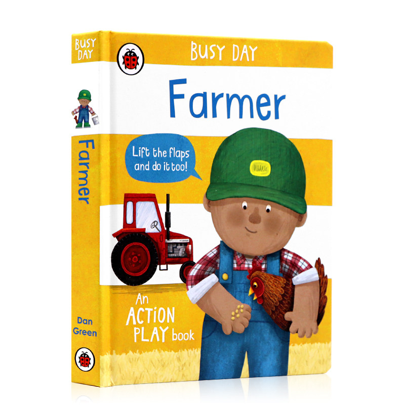预售Busy Day Farmer 小瓢虫忙碌的一天 农民 0-3岁职业认知启蒙翻翻书 机关操作绘本 亲子互动游戏书 企鹅出版社 进口英文原版