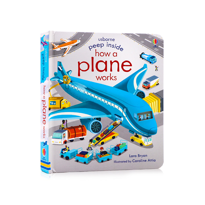 英文原版正版 Usbrone偷偷看系列 飞机的工作原理 Peep Inside How A Plane Works 飞机科普翻翻书 英语启蒙绘本洞洞书纸板书